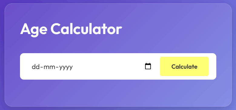Age Calculator Project - JavaScript Web Application by Dipesh Saw